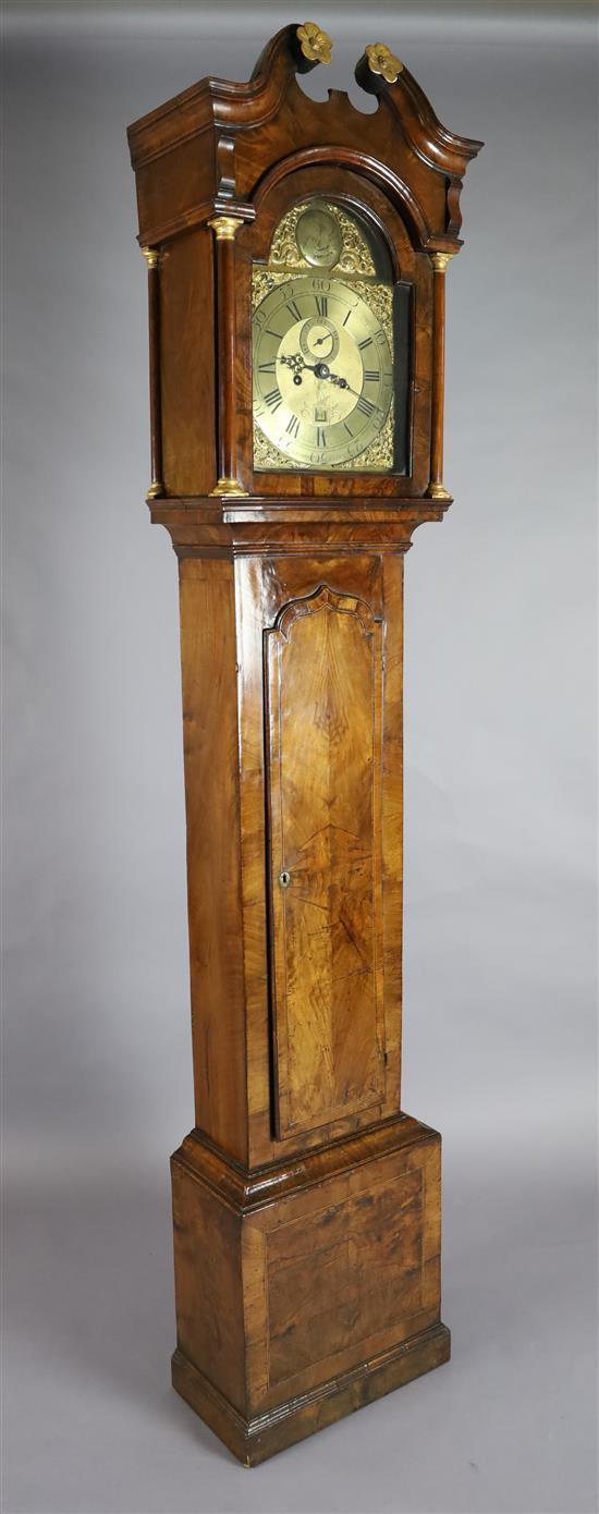 Benjamin Fieldhouse of Leominster. A George III walnut eight day longcase clock, W.1ft 7in. H.7ft 3in.